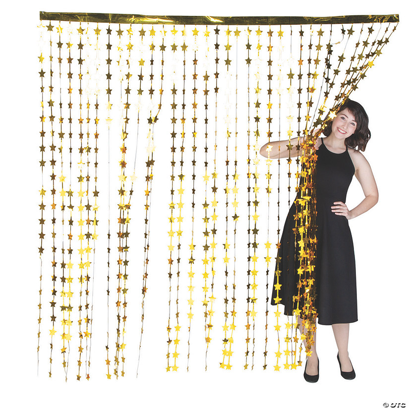 Gold Star Foil Curtain Backdrop Image