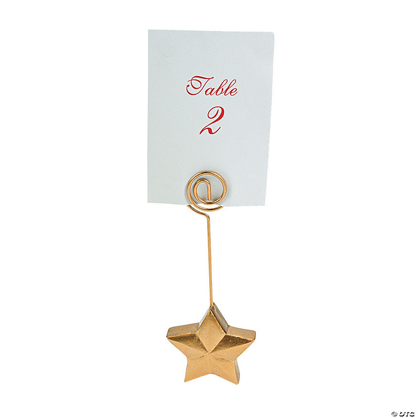 Gold Star Place Card Holders - 12 Pc. Image