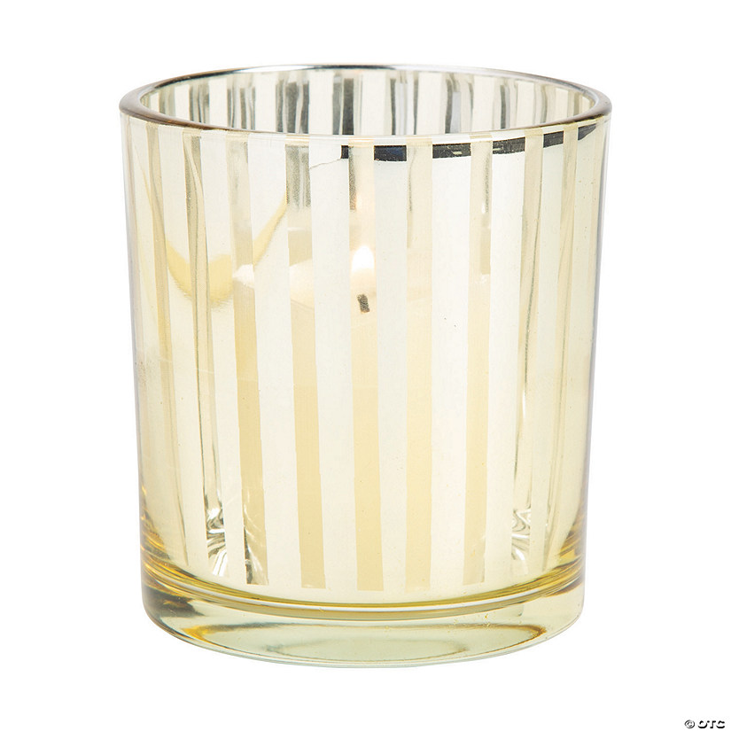 Gold Stripe Votive Holders - 6 Pc. Image