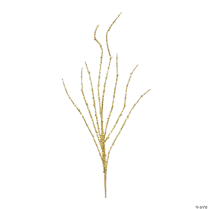 Gold Tinsel Branch (Set Of 12) 43"H Plastic Image