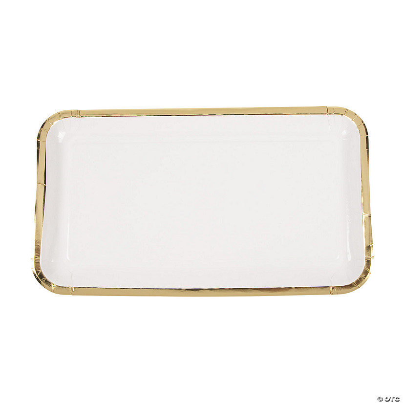 Gold Trim Paper Food Trays - 3 Pc. Image