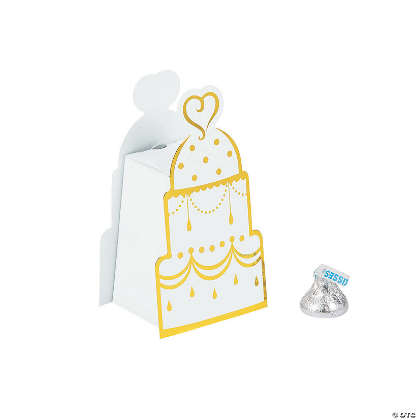 Gold Wedding Cake Favor Boxes - 24 Pc. Image