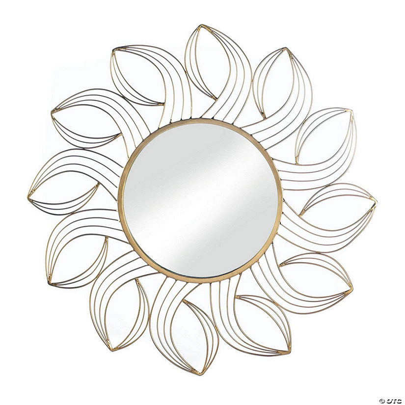 Golden Petals Wall Mirror 25X25X1&#8221; Image