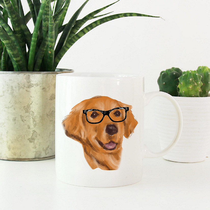 Golden Retriever Black Glasses Mug Image