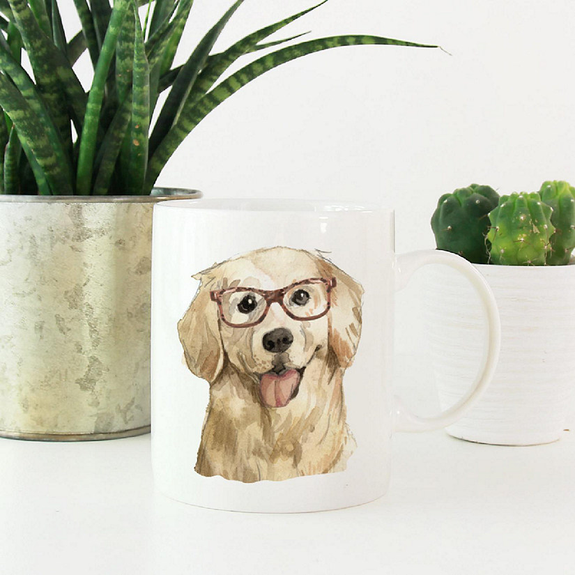 Golden Retriever Brown Glasses Mug Image