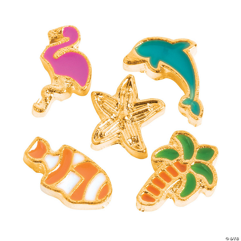 Goldtone Beach Floating Charms - 5 Pc. - Discontinued