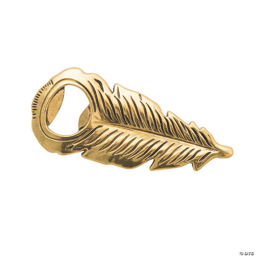 Goldtone Feather-Shaped Bottle Openers - 12 Pc. Image
