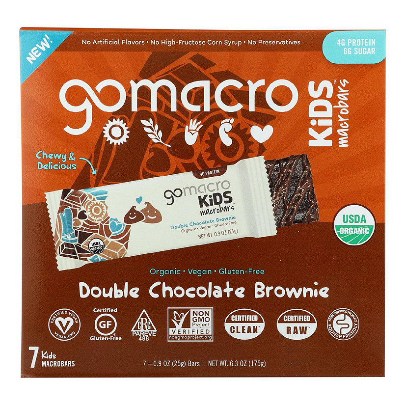 GoMacro - Kids Macrobar Double Chocolate Brownie - Case of 7 - 6.3 OZ Image