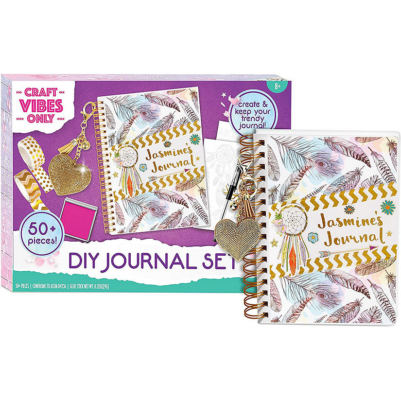 Good Vibes Journal DIY Set by Craft Vibes Only - Personalized Diary for Girls - Ages 8 & Up Image