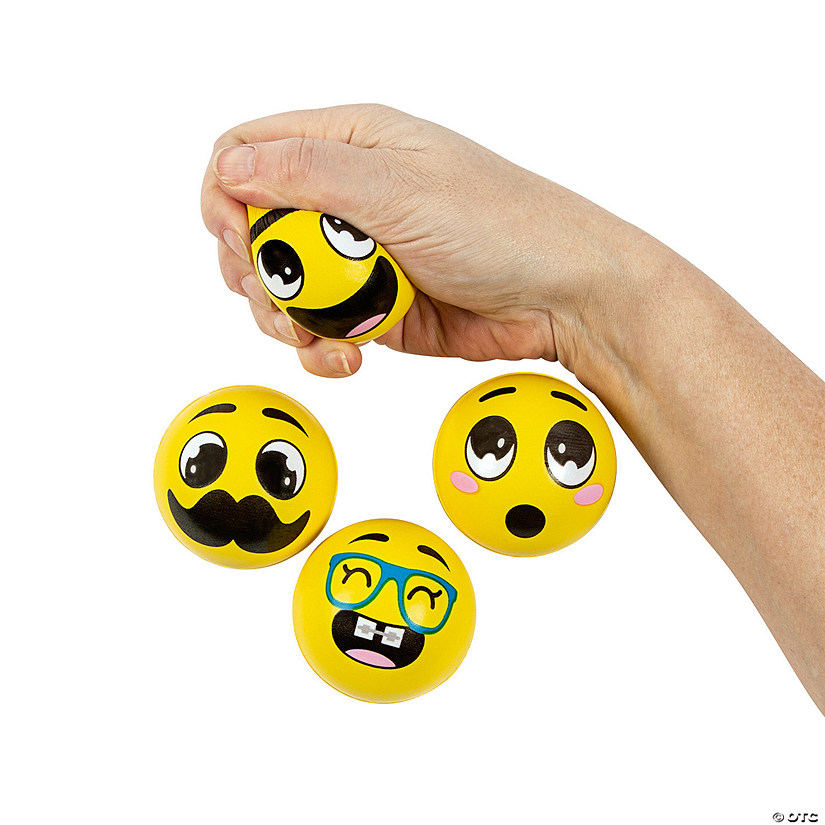 Goofy Smile Face Stress Balls - 12 Pc. Image