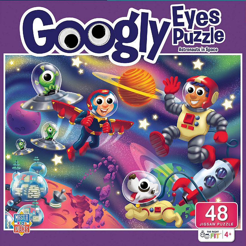 Googly Eyes - Astronauts in Outer Space 48 Piece Jigsaw Puzzle Image
