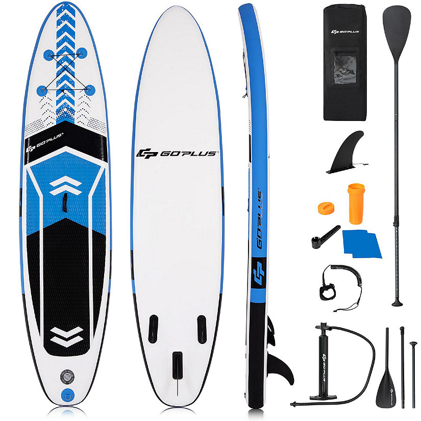 Goplus 10'5'' Inflatable Stand Up Paddle Board SUP with Carrying Bag Aluminum Paddle Image