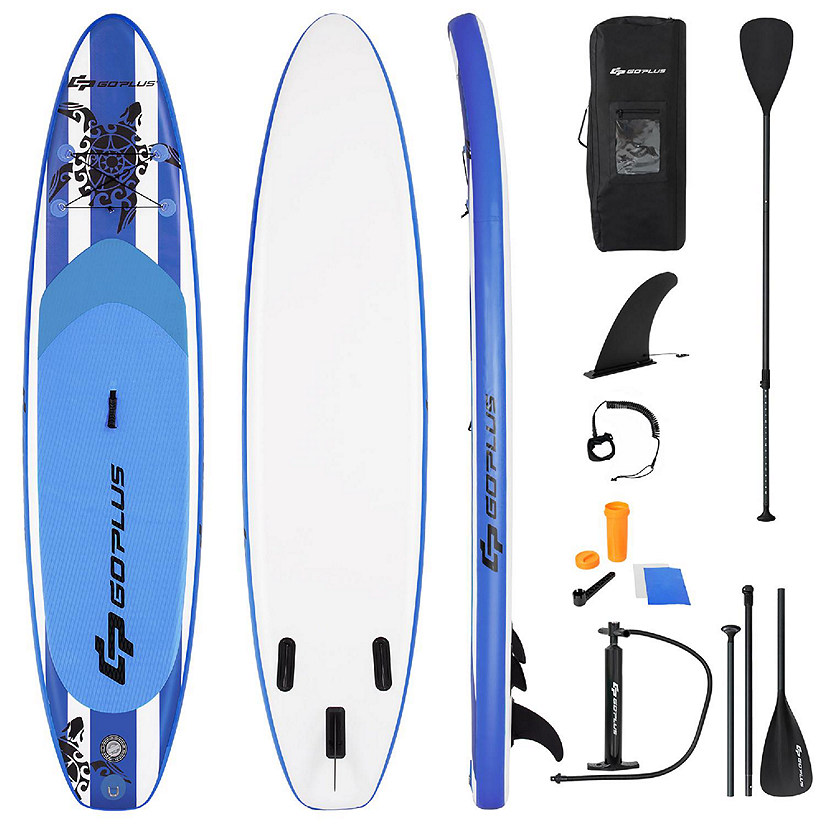 Goplus 11&#8217; Inflatable Stand Up Paddle Board SUP W/Carrying Bag Aluminum Paddle Image