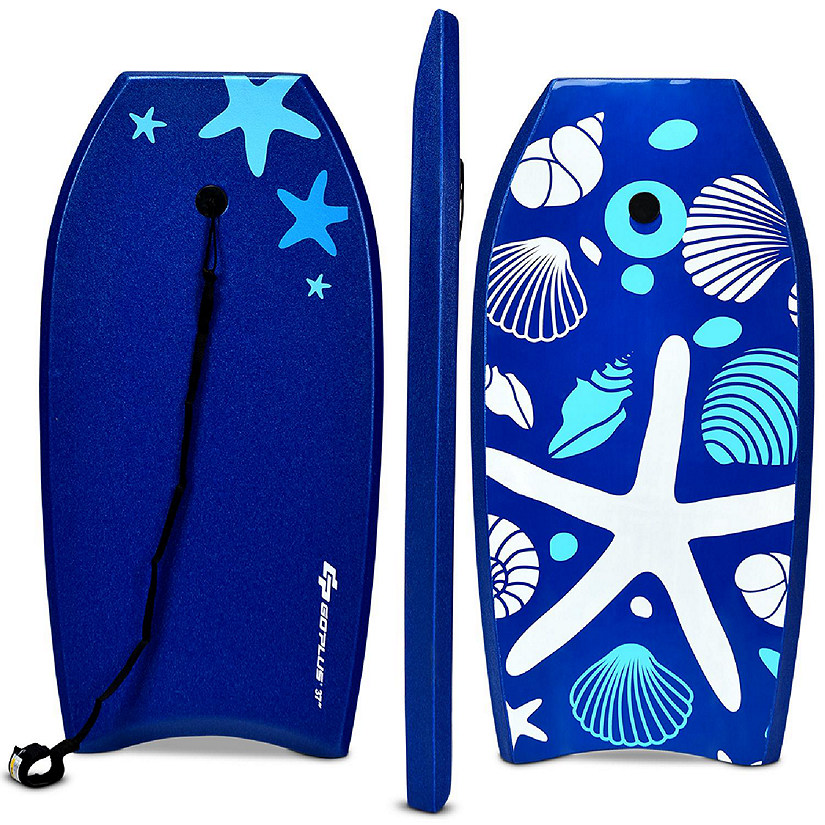 Goplus 33'' Lightweight Super Bodyboard Surfing W/Leash EPS Core Boarding IXPE Starfish Image