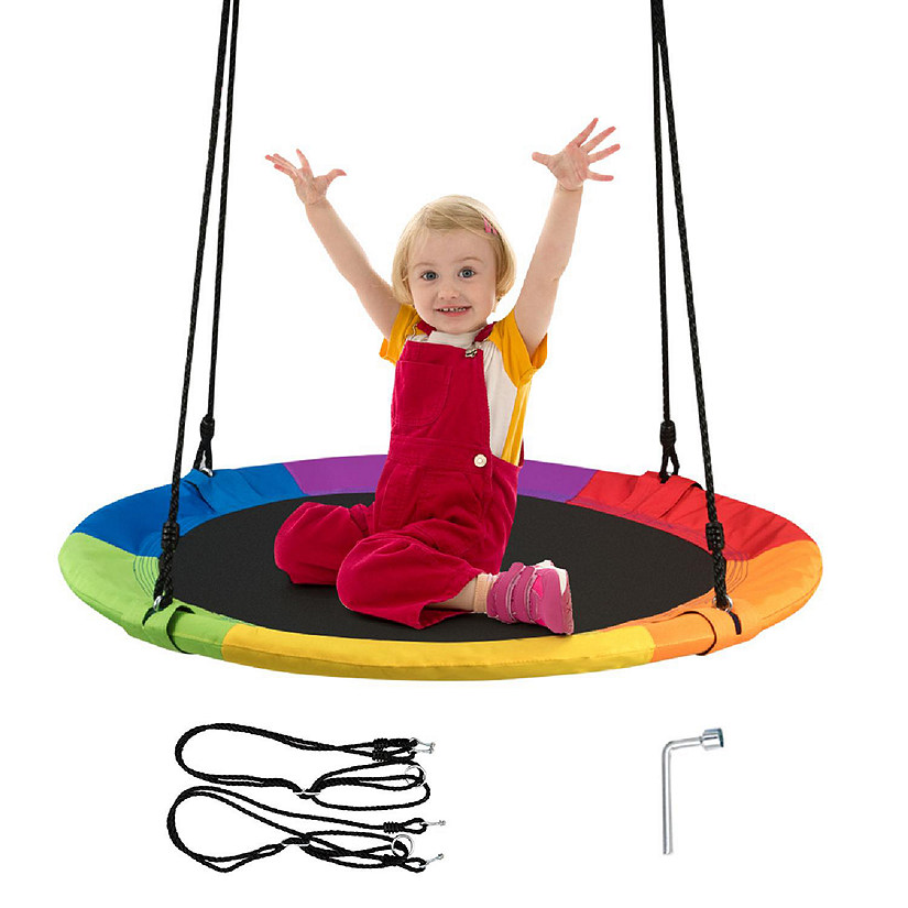 Goplus 40'' Flying Saucer Tree Swing Colorful Image