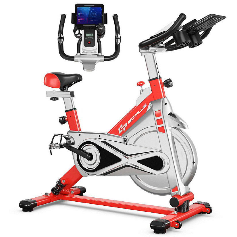 Goplus Indoor Stationary Exercise Cycle Bike Bicycle Workout w Large Holder Red Oriental Trading