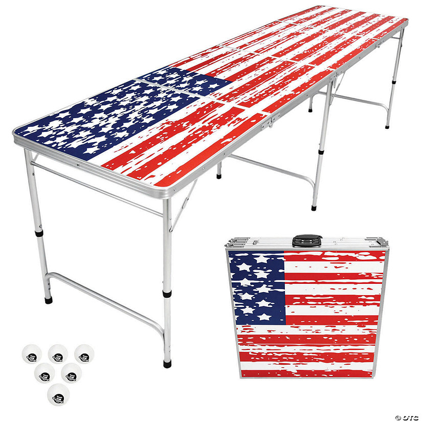 GoPong American Flag 8-Feet Beer Pong Table Image