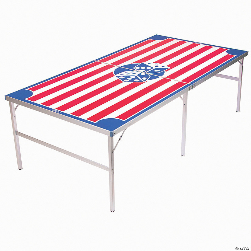 GoPong Regulation Size 8' x 4' Beer Die Table with 50 Dice - American Flag Inspired Design Image