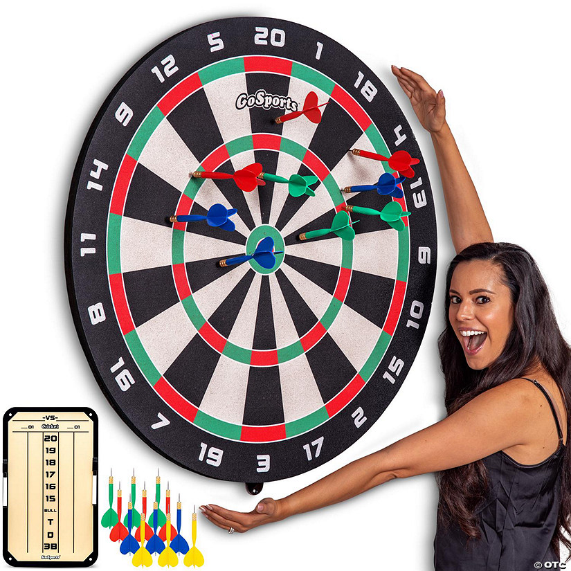 GoSports 3 ft Giant Cork Dartboard - Includes 12 Giant Darts and Scoreboard - New Fun Twist on Darts Image