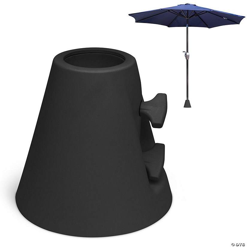 Gosports 500lb equivalent deck and patio umbrella anchor - permanent ground anchor for outdoor umbrellas, sunshades or light strings - black Image