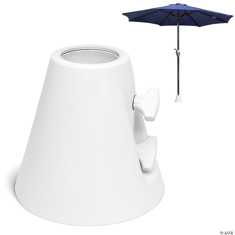 Gosports 500lb equivalent deck and patio umbrella anchor - permanent ground anchor for outdoor umbrellas, sunshades or light strings - white Image