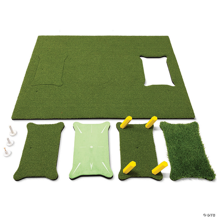 GoSports 5'x4' PRO Golf Practice Hitting Mat, Includes 5 Interchangeable Inserts for the Ultimate At-Home Instruction Image