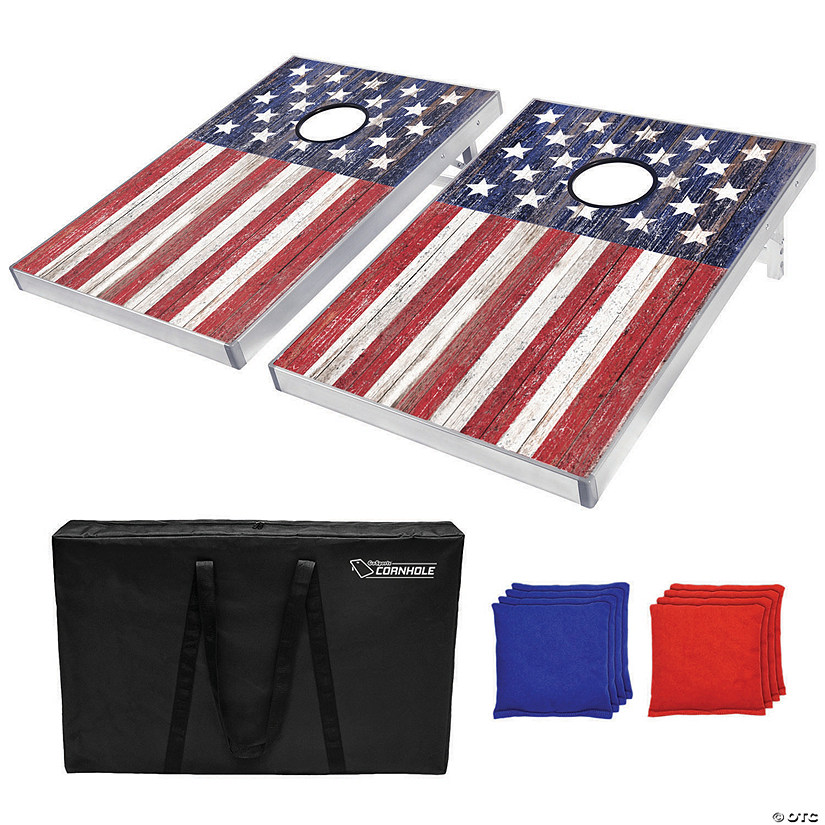 GoSports American Flag Cornhole Bean Bag Toss Game Set (8 Bags per Pack), 3 x 2-Feet Image