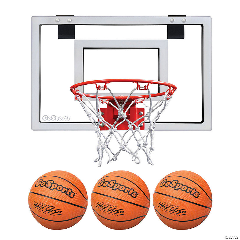 GoSports Basketball Door Hoop with 3 Premium Basketballs Image