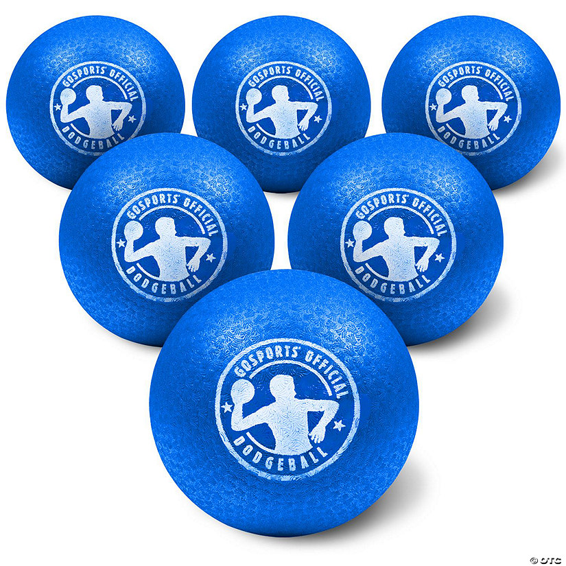 Gosports dodgeball balls - 6 pack air touch no-sting balls - includes ball pump & mesh bag - blue Image