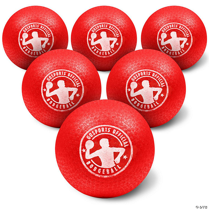 Gosports dodgeball balls - 6 pack air touch no-sting balls - includes ball pump & mesh bag - red Image