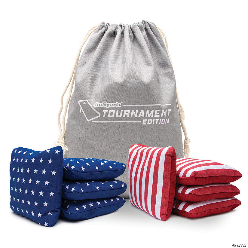 GoSports Dual Sided Cornhole Bean Bags | Slide & Stop Regulation Tournament Bean Bags Set of 8 Image