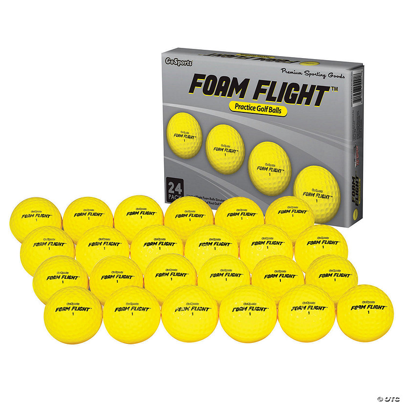 GoSports Foam Flight Practice Golf Balls 24 Pack Yellow