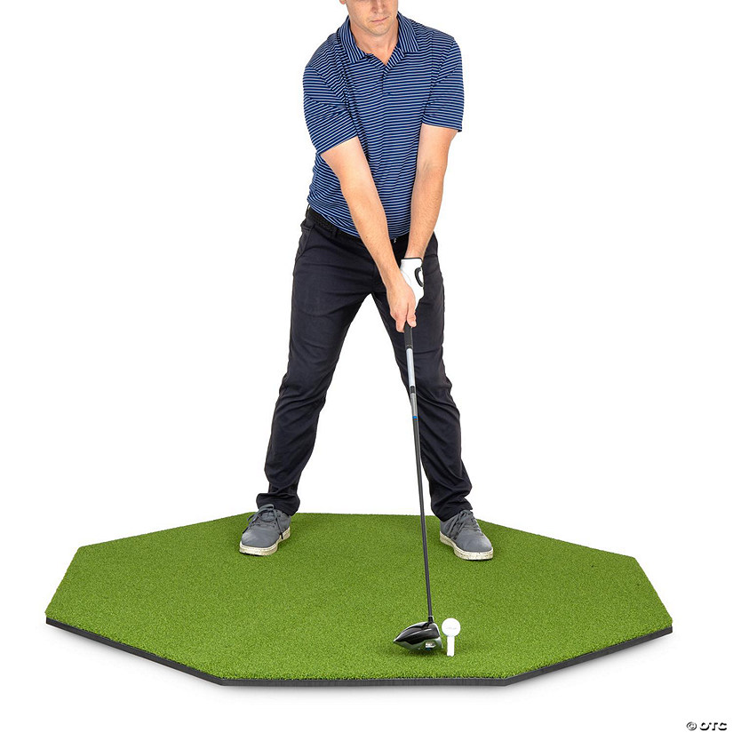 Gosports golf hitting mat - elite 5' x 5' size - 15mm artificial turf mat for indoor/outdoor practice Image