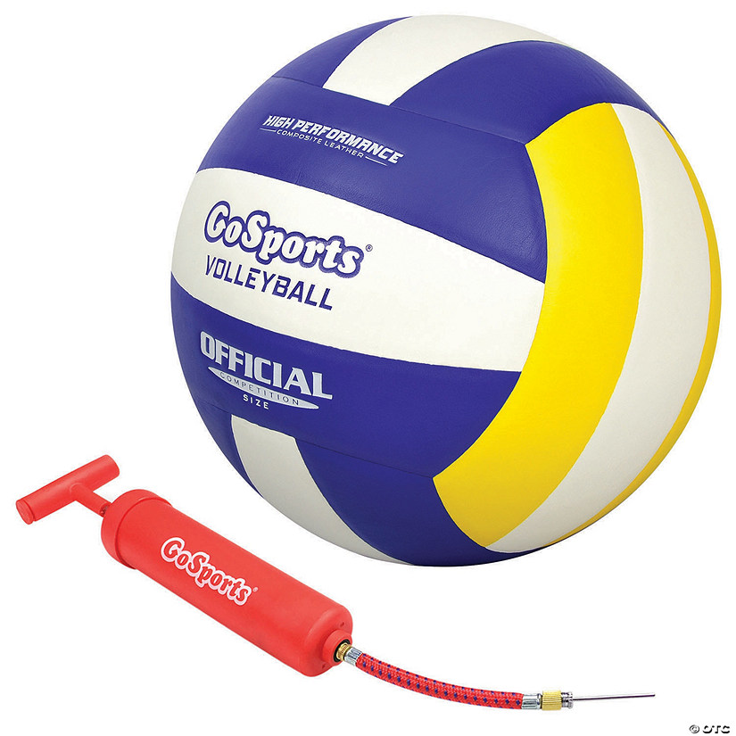 GoSports Indoor Competition Volleyball - Made From Synthetic Leather - Includes Ball Pump - Regulation Size and Weight Image