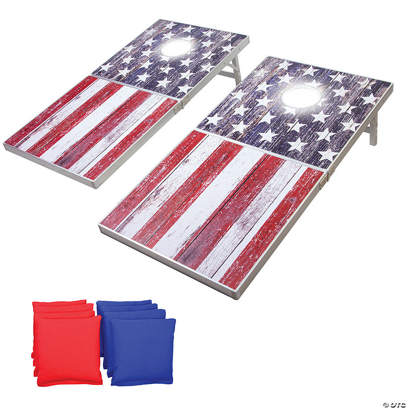 GoSports LED American Flag Cornhole Set Image