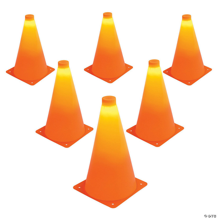 GoSports LED Light Up Sports Cones (6 Pack), 9" Image