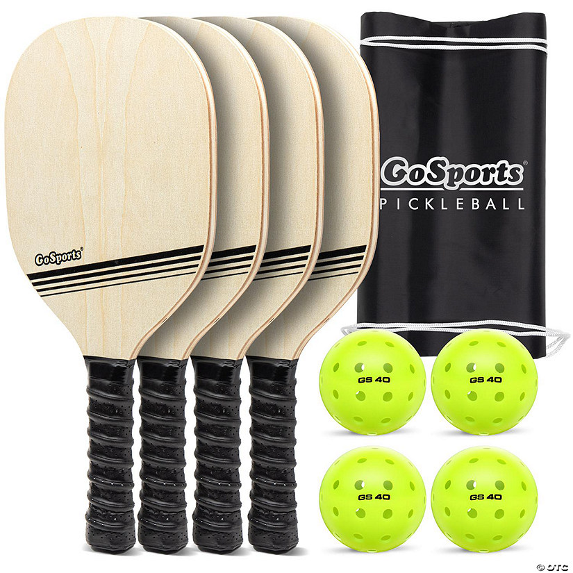 GoSports Pickleball Set with 4 Paddles, 4 Regulation Pickleballs and Carry Case - Classic Image