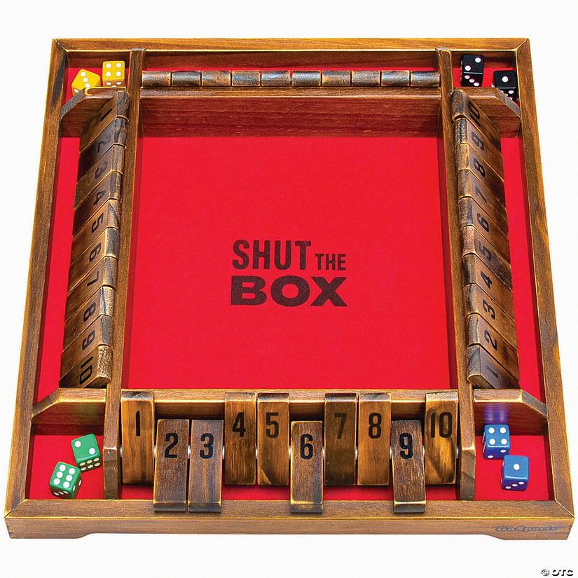GoSports: Shut the Box Premium Wooden Dice Game, Classic 4 Player Family Board Game Image