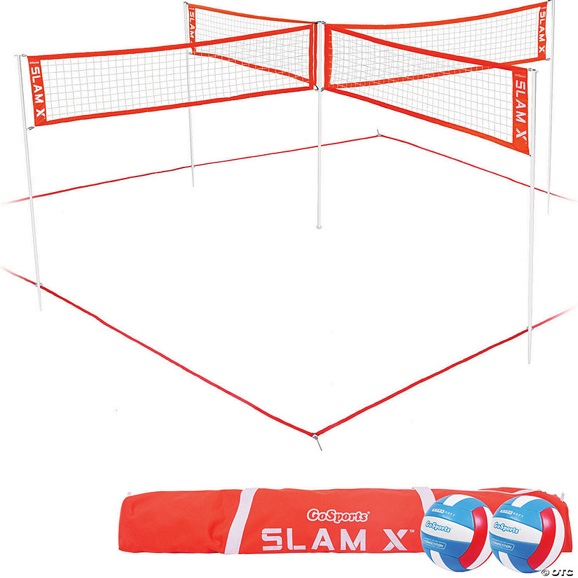 GoSports Slam X 4 Way Volleyball Game Set - Ultimate Backyard & Beach Game for Kids and Adults Image