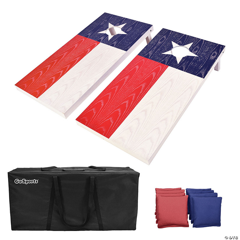 GoSports Texas Regulation Size Wooden Cornhole Set - Texas Flag Design Image