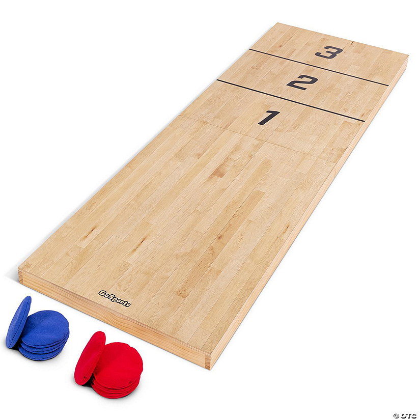 Gosports tossski shuffleboard cornhole game set - portable 6' x 2' wood gameboard with 8 bean bags for backyard fun or tailgating Image