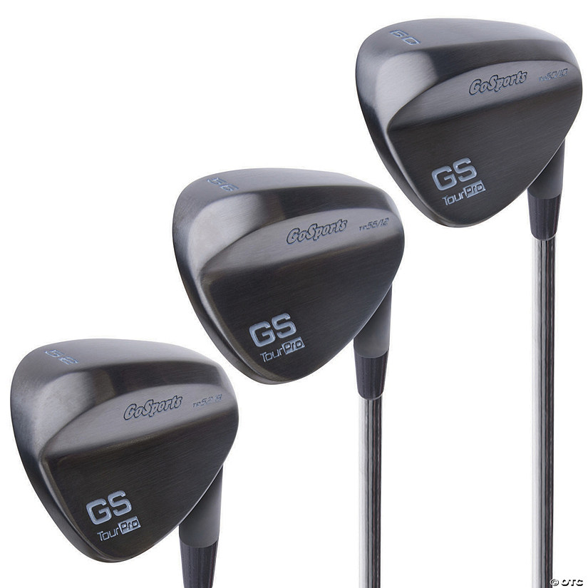 GoSports Tour Pro Golf Wedge Set &#8211; Includes 52 Degree Gap Wedge, 56 Degree Sand Wedge and 60 Lob Wedge Degree in Satin or Black Finish (Right Handed) Image