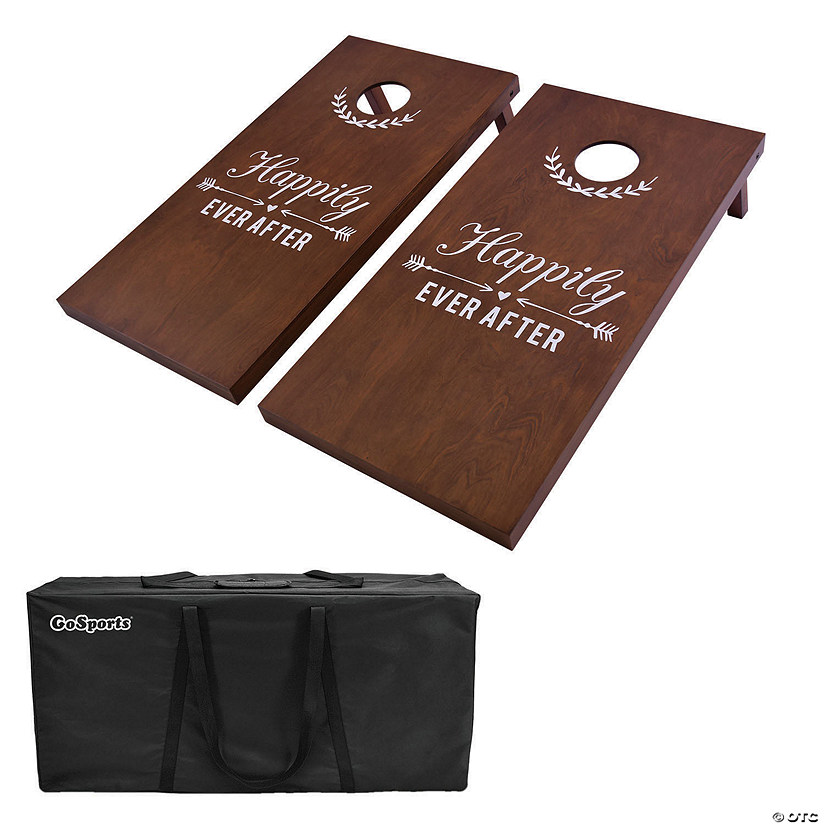 Gosports Wedding Dark Stained Regulation Size Wooden Cornhole Boards Set Image