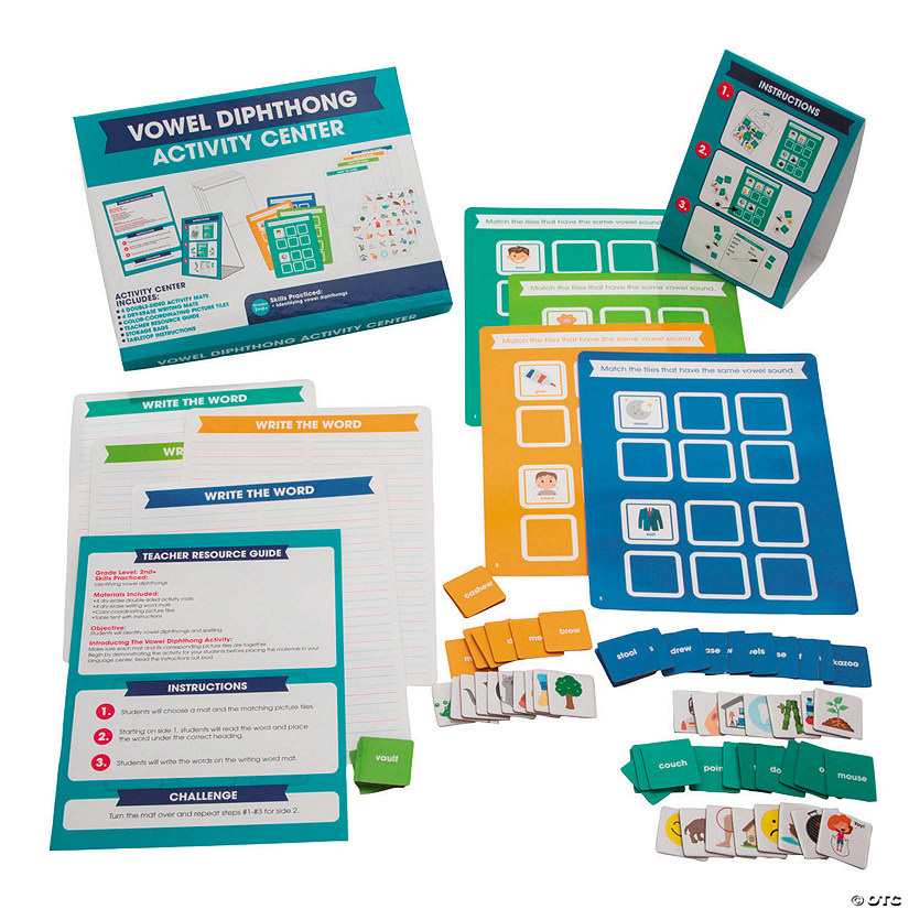 Grades 2+ Vowel Diphthong Educational Activity Classroom Center Kit - 19 Pc. Image