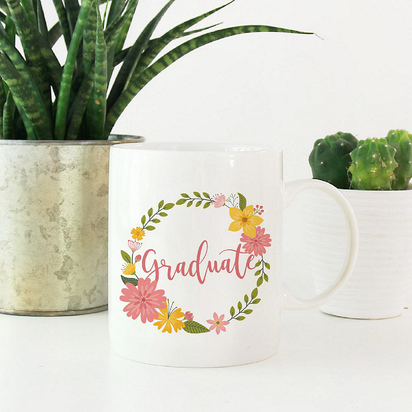 Graduate Floral Wreath Ceramic Mug Image