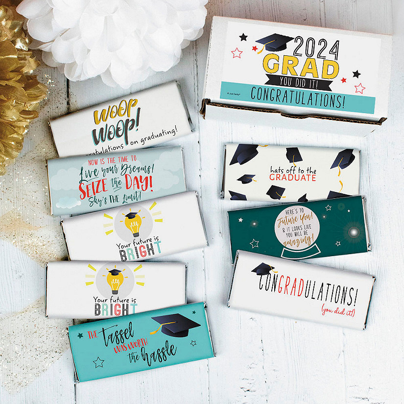 Graduation Candy Gift Box - Hershey's Chocolate Bars (8 bars/box) Class of 2024 by Just Candy Image