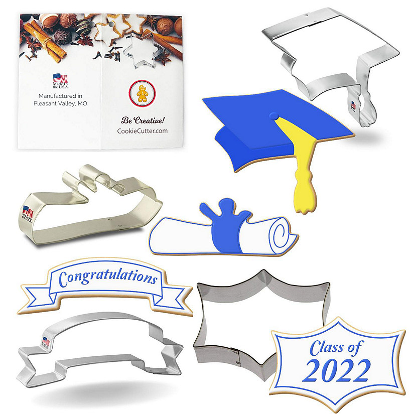 Graduation Cookie Cutter 4 Pc Set HS0436 Image