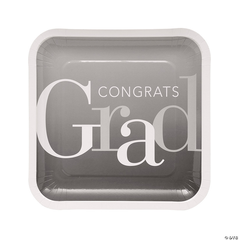 Graduation Party Elevated Square Paper Dinner Plates - 25 Ct. Image