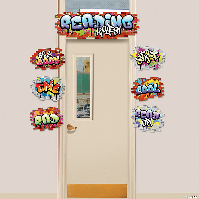 Graffiti Reading Rules Door Decorating Kit Image