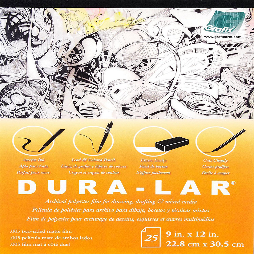 Grafix Dura-Lar Clear Film Sheets - 0.003” Thick, 19x24 Inches, Glossy Polyester (Pack Of 25) - View #11